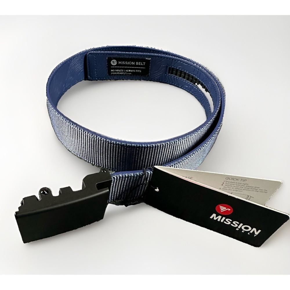Mission Belt Men's Nylon Ratchet Belt Nylon Collection Blue Fits Up To 35"